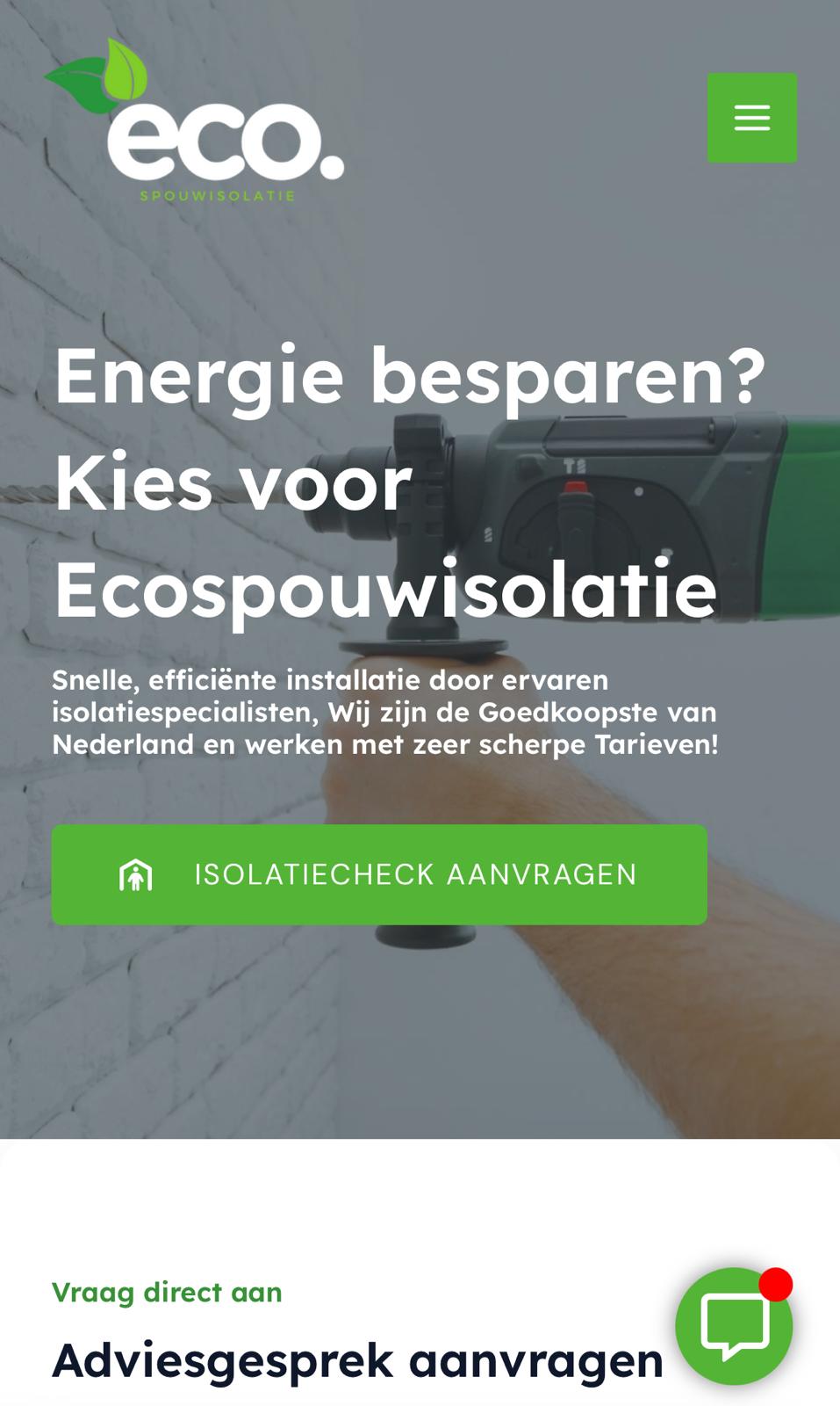 Screenshot iphone van Ecospouwisolatie